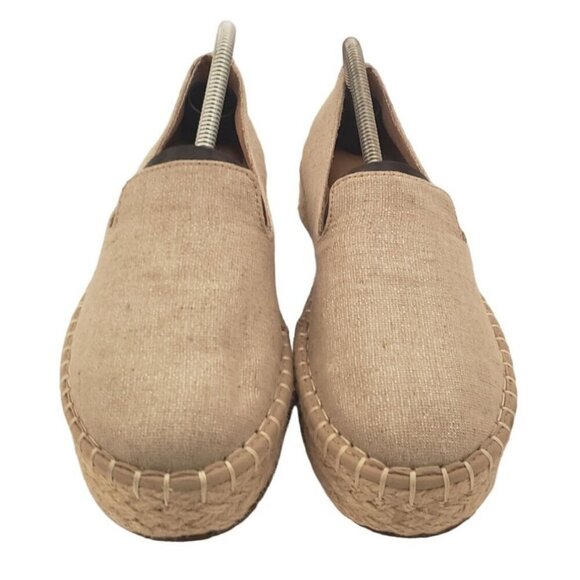 Joie Cara Jute Brown Espadrille Platform Linen Gold Sandals Womens Size 7.5 - Picture 7 of 9